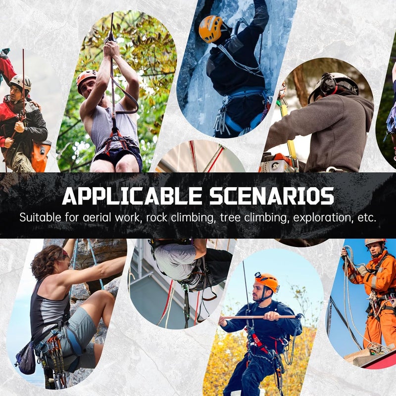 AOKWIT Climbing Ascender Rope Grab Fall Protection Belay Device Tree Climbing Gear Rappelling Equipment Rope Ascender for Rock Climbing Mountaineering Arborist Caving Rescue Aerial Work 8-12mm Ropes - Image 2